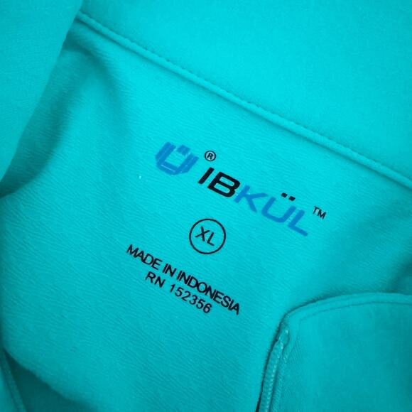 IBKUL Mock Neck Half Zip Long Sleeve Top Jade XL - Picture 8 of 10
